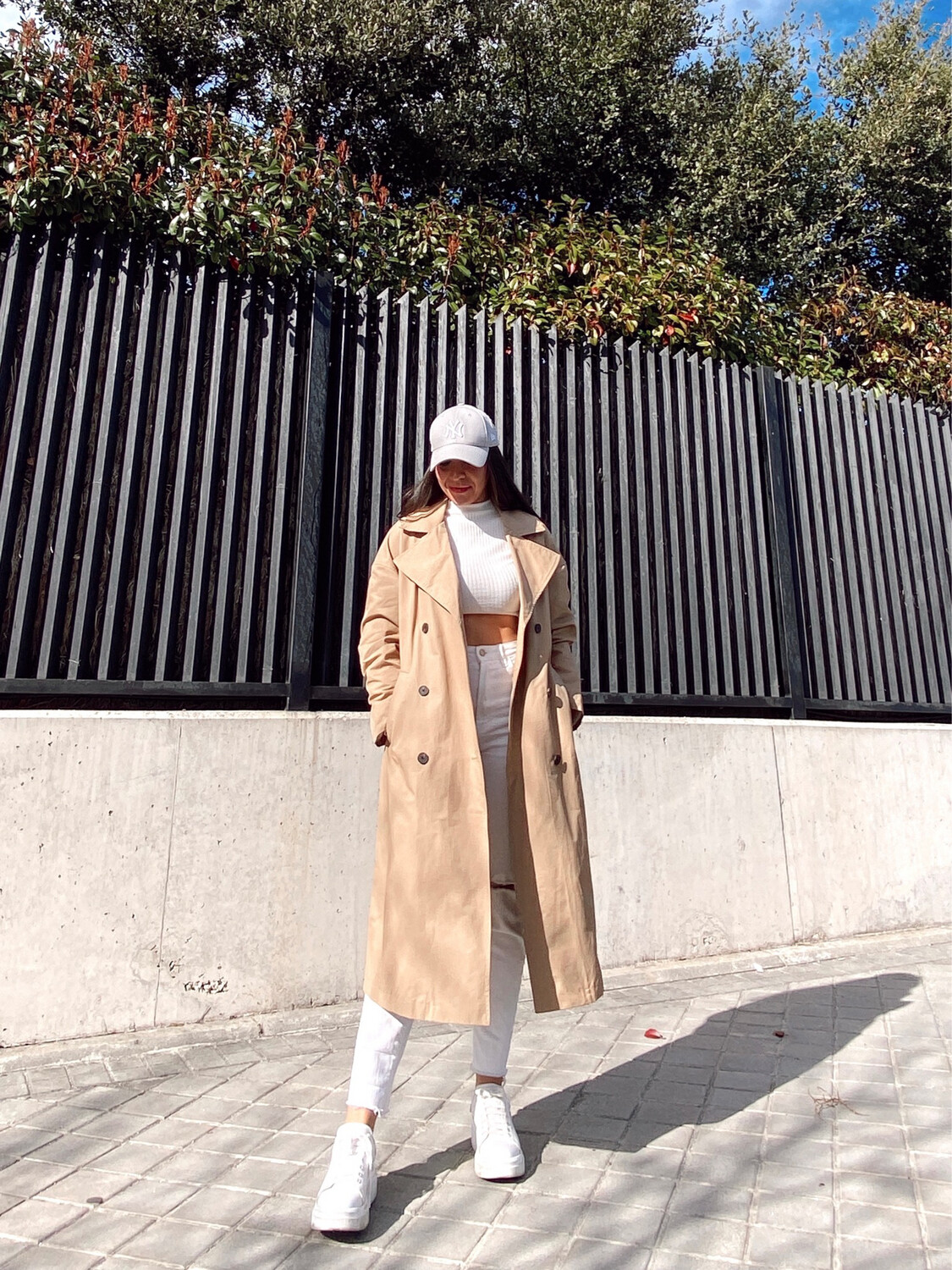 Gabardina oversize camel