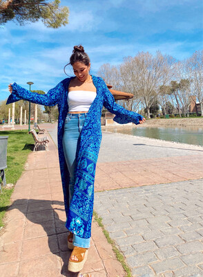 Kimono Portofino tonos azules