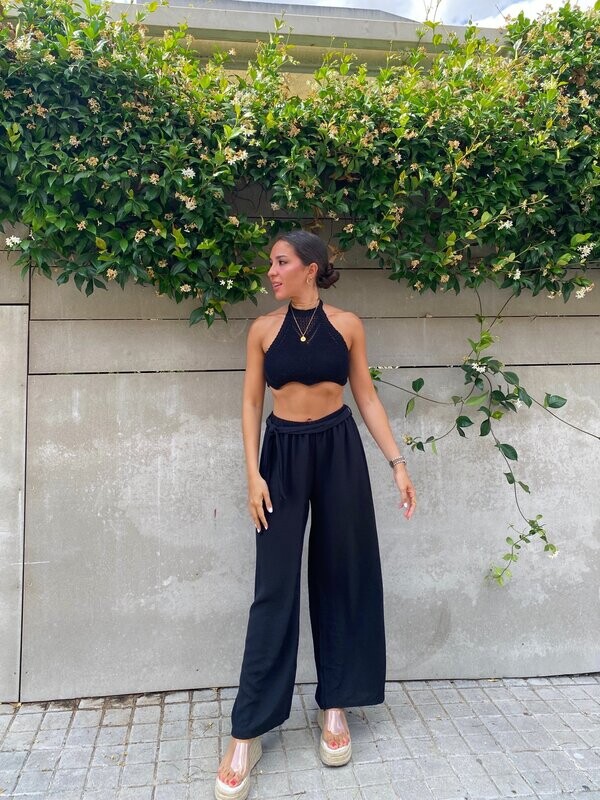 Pantalón fluido negro
