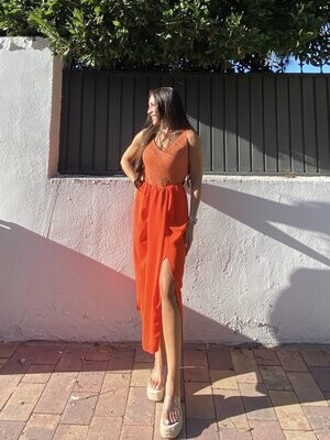 Falda pareo naranja