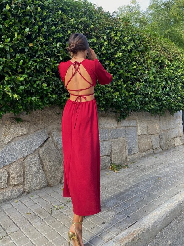 Vestido Leticia burdeos