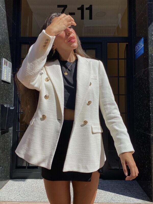 Americana de tweed blanca Americana de tweed blanca