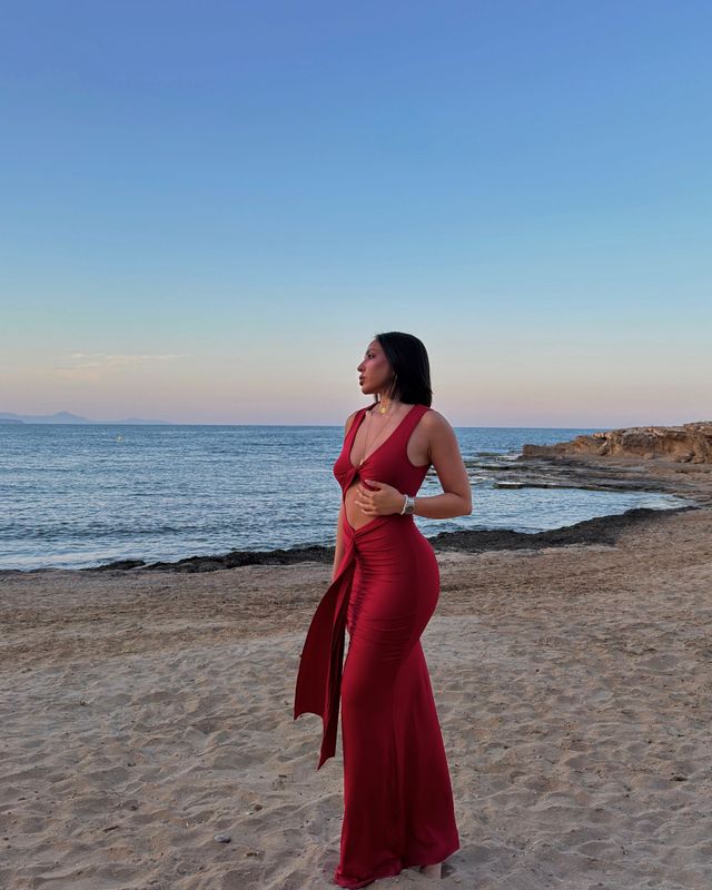 cherry maxi dress