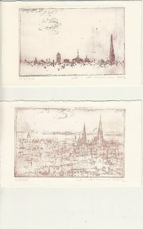 Hamer Schwerin und Rostock zwei Grafiken Hamer Schwerin und Rostock zwei Grafiken