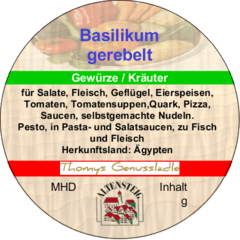 Basilikum gerebelt 50g Basilikum gerebelt 50g