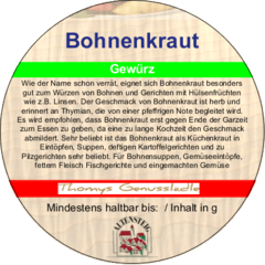 Bohnenkraut gerebelt 50g Bohnenkraut gerebelt 50g