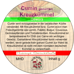 Cumin gemahlen Kreuzkümmel 75g