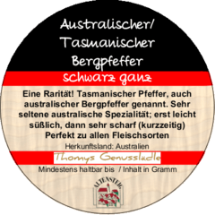 Australischer Bergpfeffer Tasmanischer Pfeffer ganz  35g