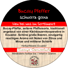 Bucay Pfeffer schwarz ganz 40g