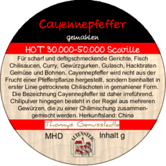 Ceyennepfeffer 50g Ceyennepfeffer 50g