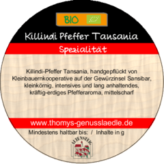 Killindi Pfeffer Tansania Bio 40g