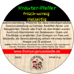 Kräuter-Pfeffer  Gewürzzubereitung 50g