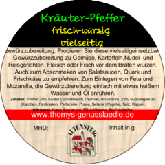Kräuter-Pfeffer Gewürzzubereitung 50g