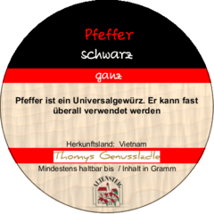 Pfeffer schwarz ganz 50g