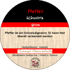 Pfeffer schwarz ganz 50g Pfeffer schwarz ganz 50g