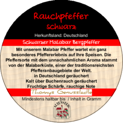 Rauchpfeffer schwarz in Deutschland geräuchert 50g