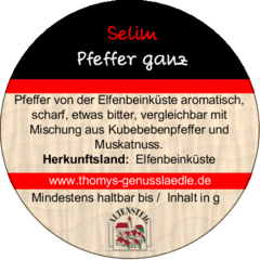 Selim Pfeffer ganz 50g Selim Pfeffer ganz 50g