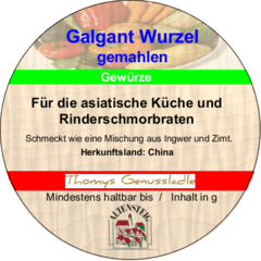 Galgant Wurzel gemahlen 50g Galgant Wurzel gemahlen 50g