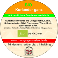 Koriander ganz BIO 35g