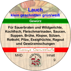 Lauch ( Porree ) klein geschnitten grün/weiss  30g