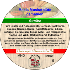 Macis, Muskatblüte, gemahlen 50g Macis, Muskatblüte, gemahlen 50g