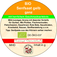 Senfsaat gelb ganz Bio 50g Senfsaat gelb ganz Bio 50g