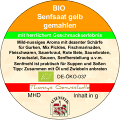 Senfsaat gelb gemahlen Bio 50g