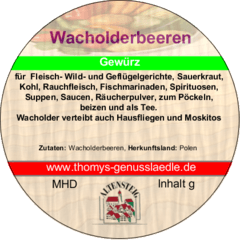 Wacholderbeeren ganz doppelt gesiebt 50g