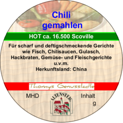 Chili gemahlen 16.500 Scoville Asta 120 50g Chili gemahlen 16.500 Scoville Asta 120 50g