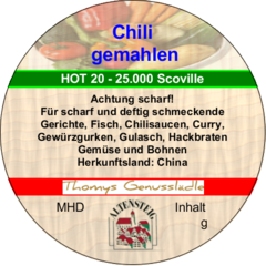 Chili gemahlen HOT 20 - 25.000 Scoville 50g