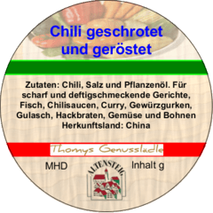 Chili geschrotet und geröstet 50g Chili geschrotet und geröstet 50g