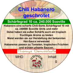 Chili Habanero geschrotet 50g Chili Habanero geschrotet 50g
