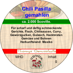 Chili Pasilla gemahlen  50g