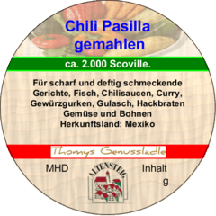 Chili Pasilla gemahlen 50g
