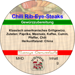 Chili Rib-Eye-Steaks Gewürzzubereitung Chili Rib-Eye-Steaks Gewürzzubereitung