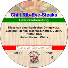 Chili Rib-Eye-Steaks Gewürzzubereitung