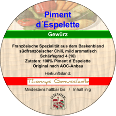 Piment d'Espelette, gemahlen 50g