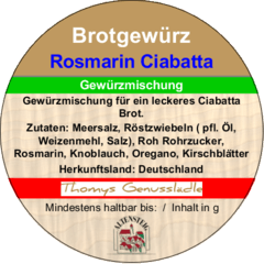 Brotgewürz Rosmarin Ciabatta 50g