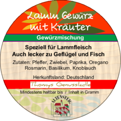Lamm Gewürz mit Kräuter 50g Lamm Gewürz mit Kräuter 50g