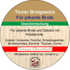 Tiroler Brotgewürz gemahlen 50g