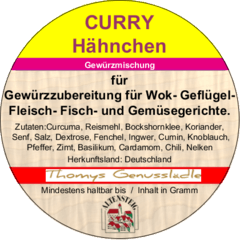 Curry Hähnchen 50g