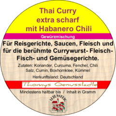 Thai Curry extra scharf mit Habanero Chili 50g