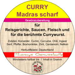 Curry Madras scharf 50g