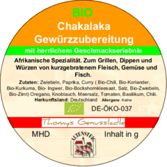 Chakalaka Gewürzzubereitung  BIO 50g