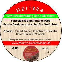 Harissa Gewürzzubereitung 50g Harissa Gewürzzubereitung 50g