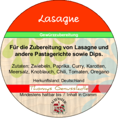 Lasagne Gewürzzubereitung auch als Dip 50g