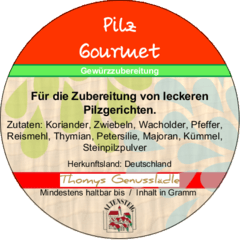 Pilz Gewürzzubereitung Gourmet 50g Pilz Gewürzzubereitung Gourmet 50g