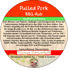 Pulled Pork BBQ-Rub Gewürzzubereitung 50g