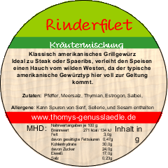 Rinderfilet Kräutermischung 50g Rinderfilet Kräutermischung 50g