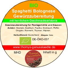 Spaghetti Bolognese Gewürzzubereitung BIO 40g